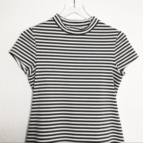 Free People | Beach Gray Striped Mock Neck Dress - Picture 2 of 7